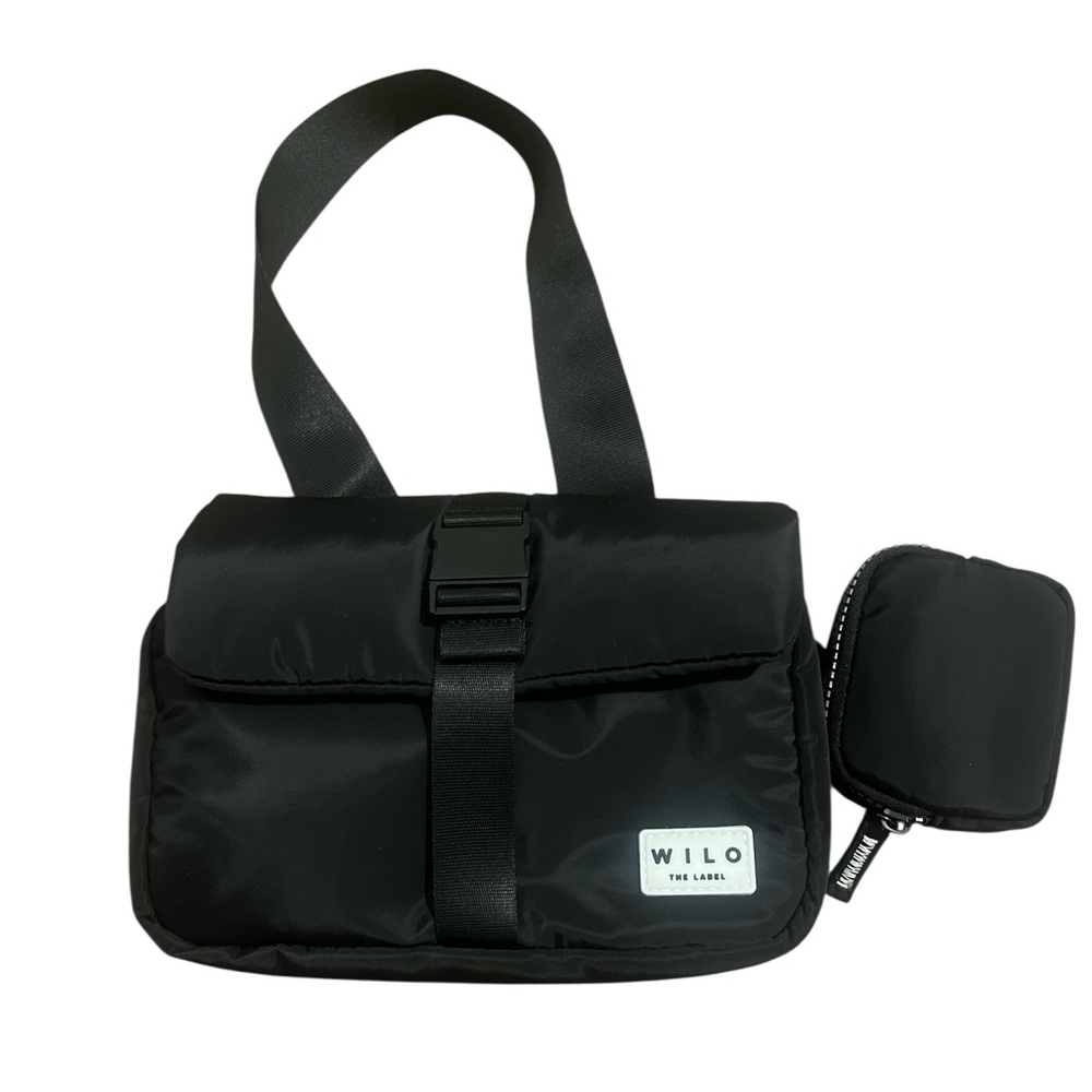 Wilo the Label Black Quilted Crossbody Waist Belt Bag with Adjustable Strap NWOT
